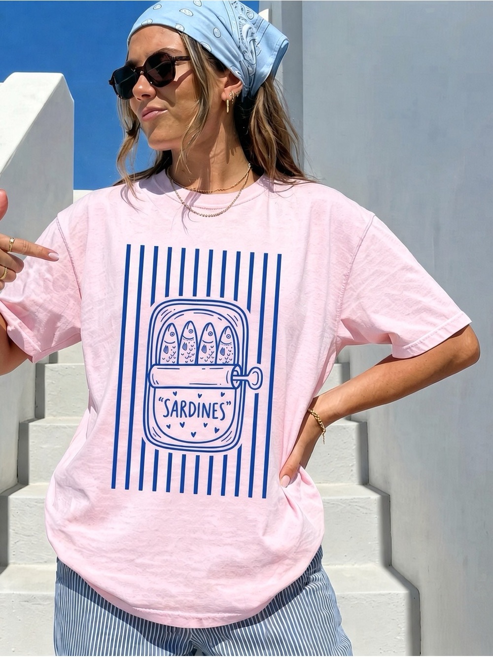 Comfort Color Sardines Fisherman Aesthetic Beach T-Shirt, Tinned Fish Sardines